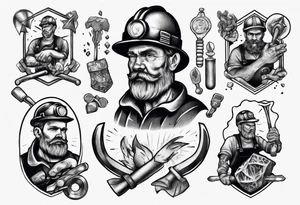 miner working to extract gold tattoo idea