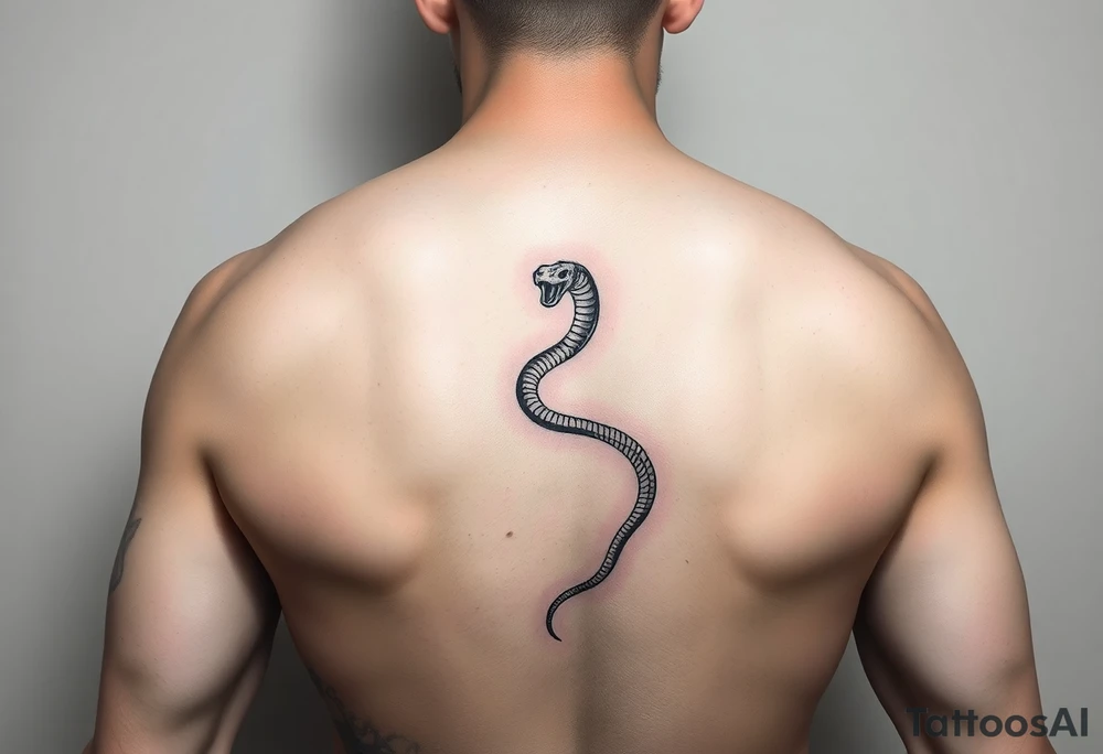 Vertical snake tattoo on arm tattoo idea