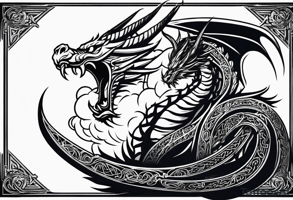 Valhalla chains dark cloud
 sword dragon tattoo idea