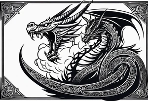 Valhalla chains dark cloud
 sword dragon tattoo idea