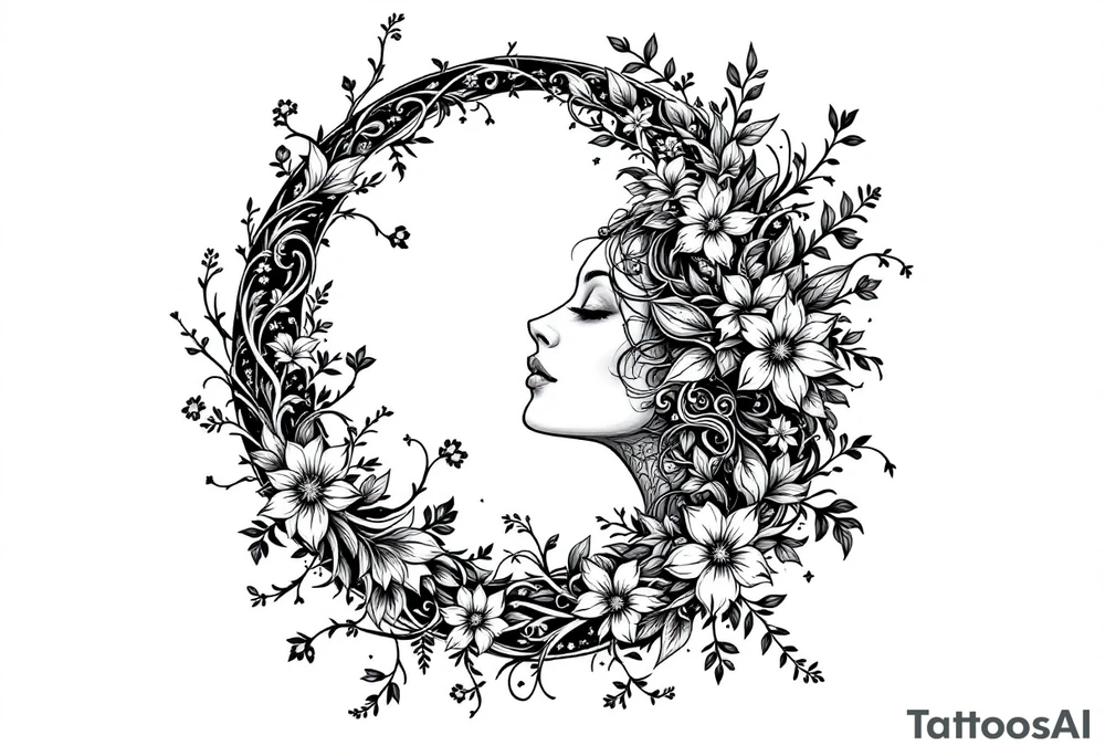 Witch moon tattoo idea