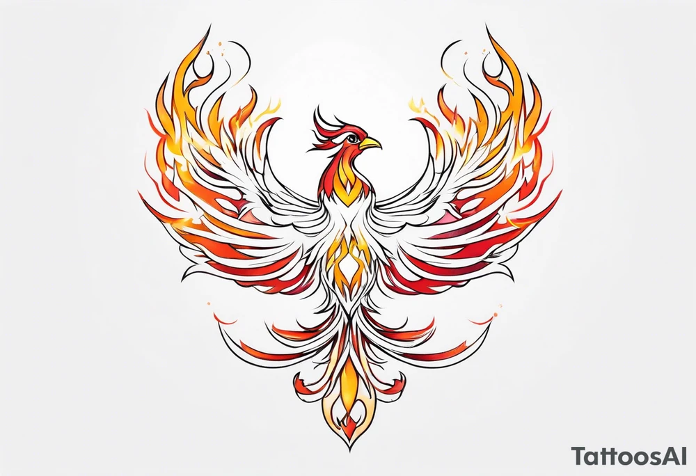 phoenix in fire tattoo idea