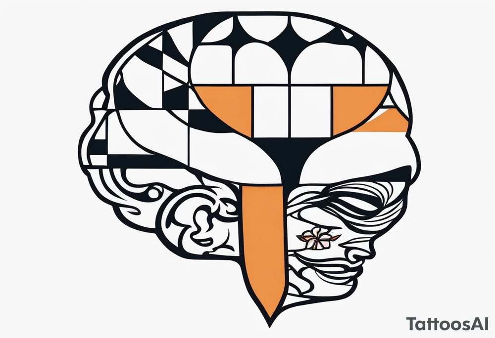 chess brain spiritual design with soft edges tattoo idea