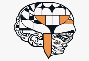 chess brain spiritual design with soft edges tattoo idea