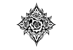 A lot of small roses in a diamond shape tattoo idea