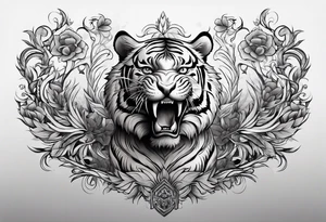 tiger standing up tattoo idea