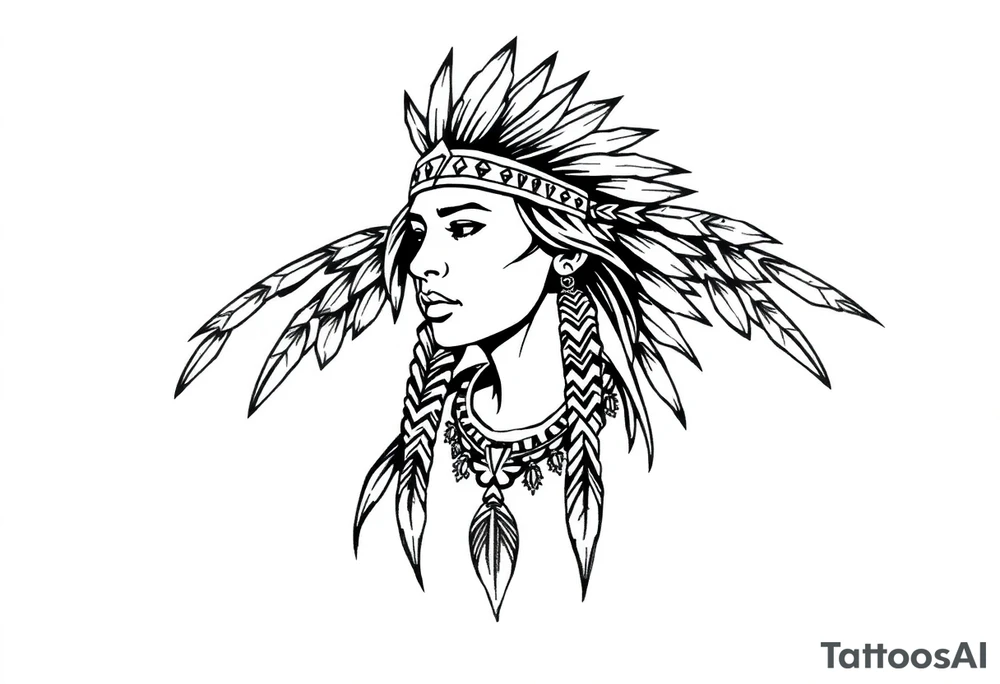 Native American female tattoo idea