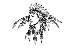 Native American female tattoo idea