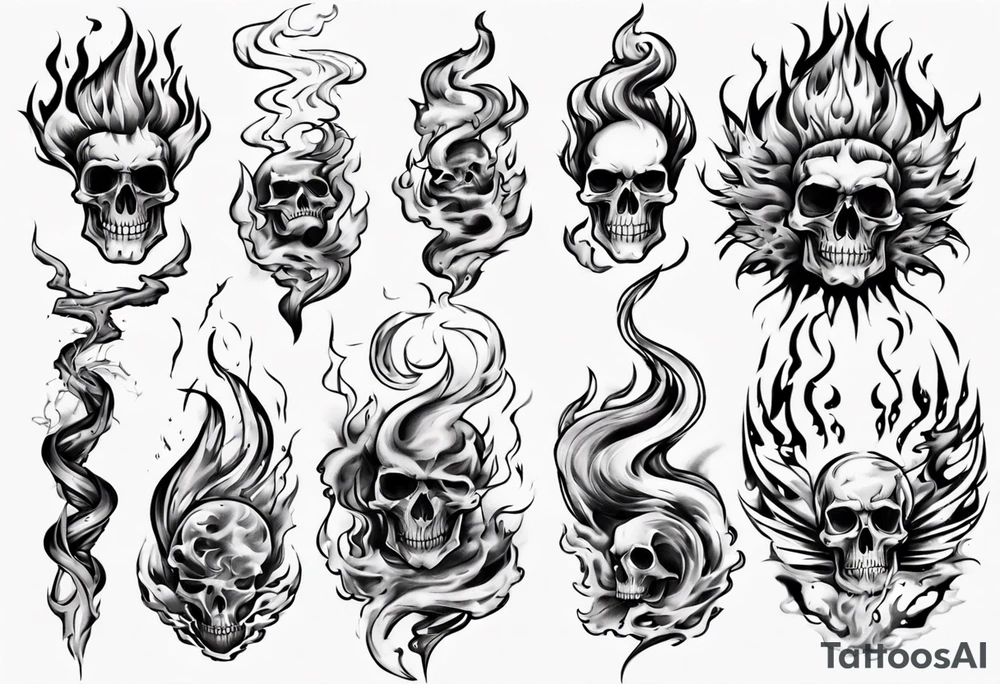 smoke fire tattoo idea