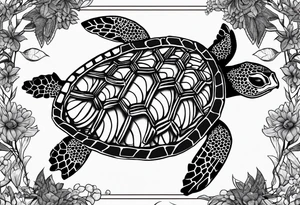 Honey comb, 5 turtles, Russian olive tree tattoo idea