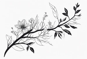 Spine, branches, flowers tattoo idea
