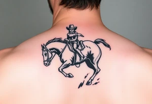 Cowboy riding a bucking horse tattoo idea