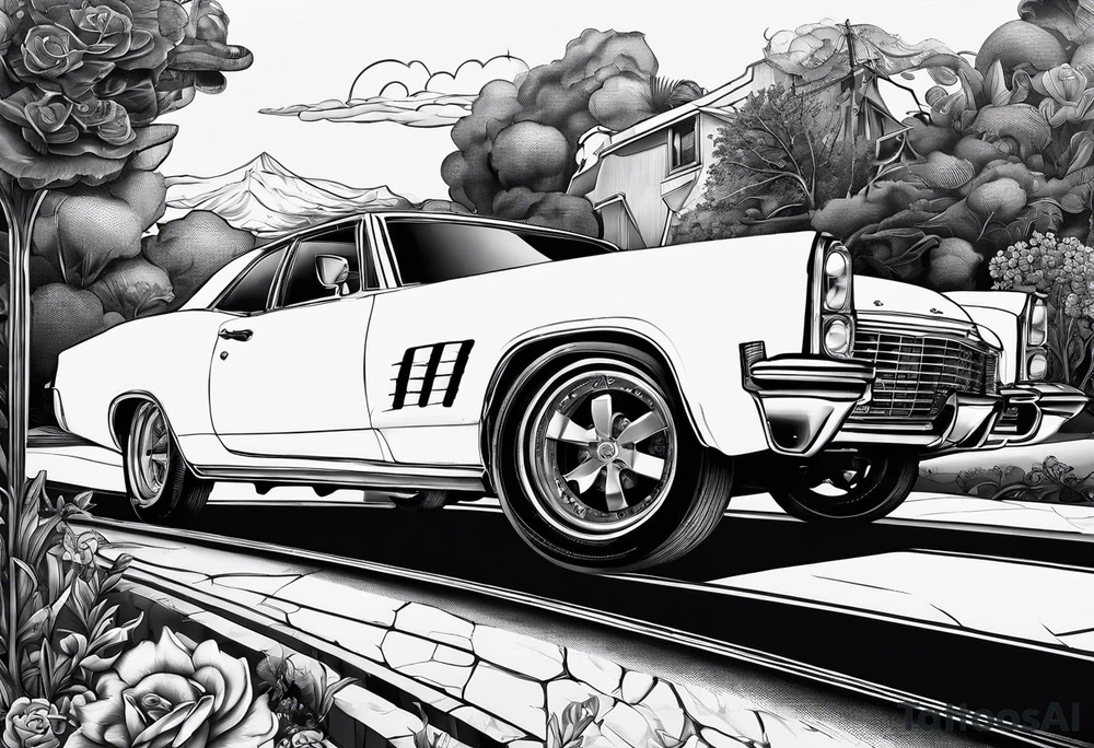 Rich life, car meets, all mixed together tattoo idea
