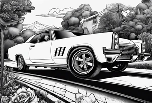 Rich life, car meets, all mixed together tattoo idea