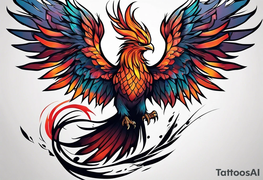 scarred warrior phoenix tattoo idea