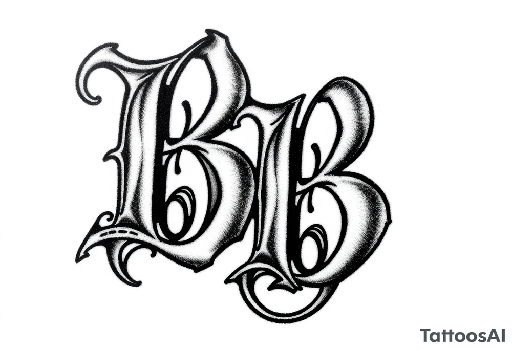 The letters "BB", with the letters overlapping, make it look artsy tattoo idea