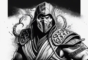 Iconic character Scorpion from Mortal Kombat game tattoo idea