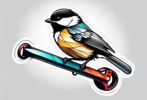 chickadee on a wrench tattoo idea