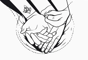 Mom dad family hold hand tattoo idea