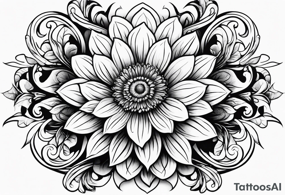Flower design tattoo idea