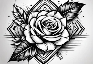 five Indian arrows going through a one rose for a forearm tattoo idea