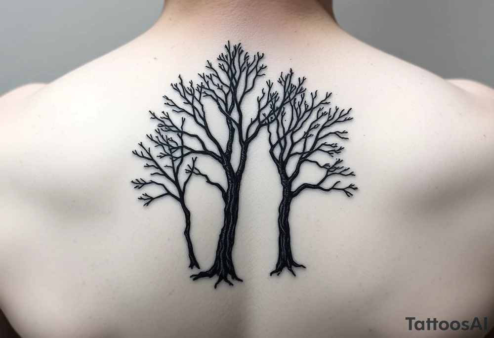 I have three kids. I want a tattoo that incorporates the trees that represent their birth months. Birth months are December, July, and November, respectively. tattoo idea