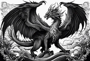 phoenix fighting dragon tattoo idea