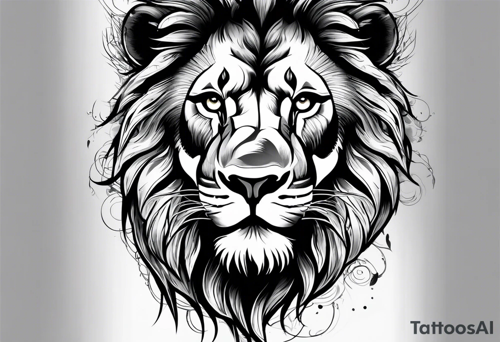 scary lion tattoo idea