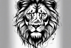 scary lion tattoo idea