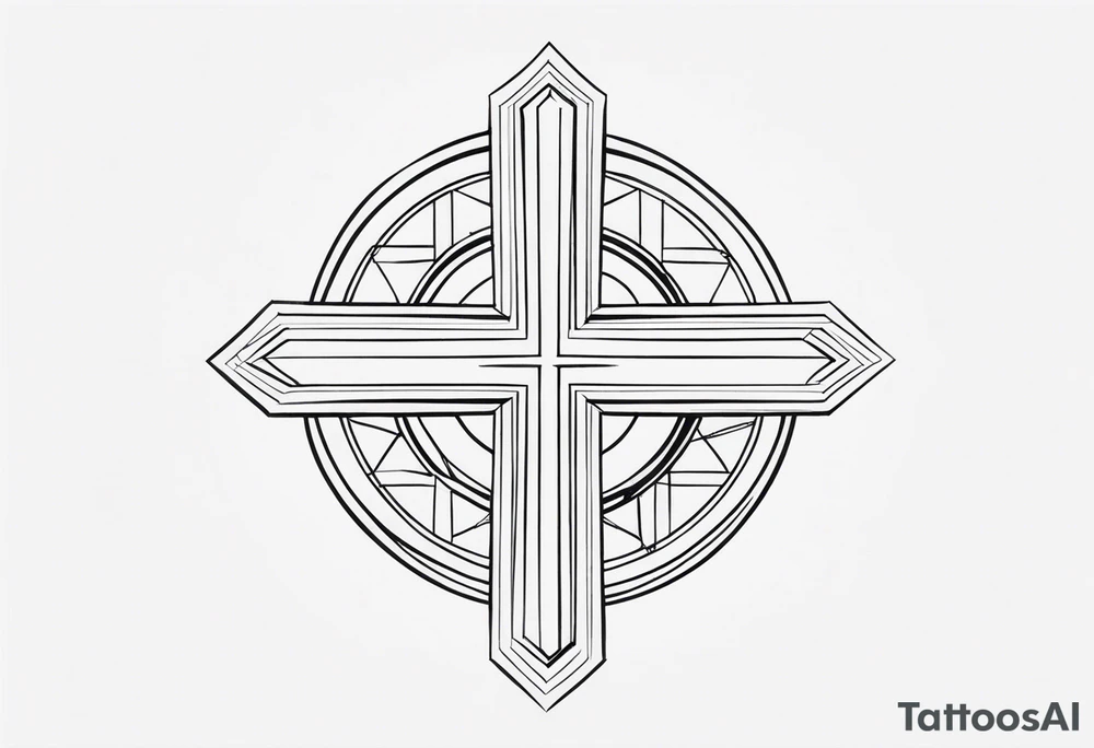 Cruz minimalista tattoo idea