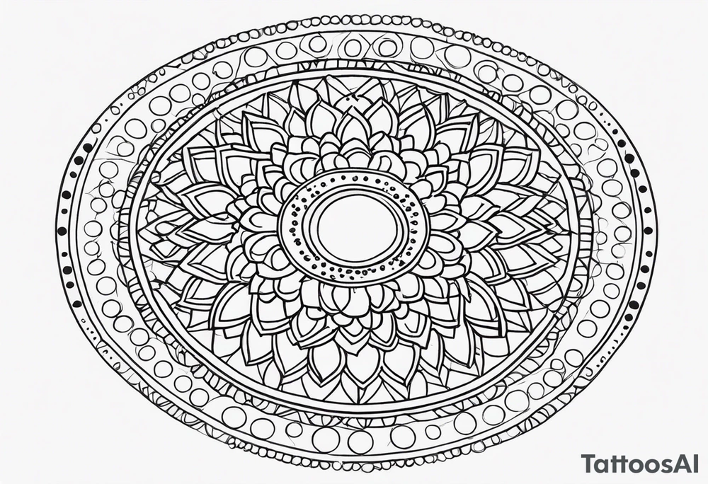 simple sunshine mandala made of black dots with circles tattoo idea simple sunshine mandala made of black dots with circles tattoo idea