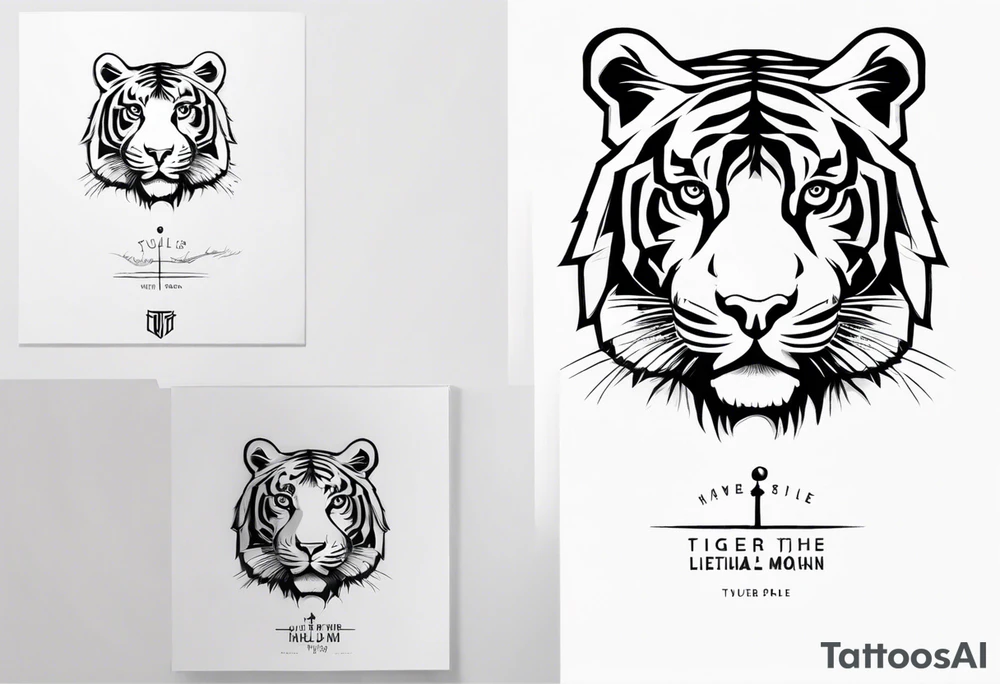 Memorial piece including a tiger on forearm. Very minimalist design.
Make a place for lettering on top and bottom tattoo idea