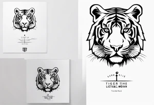 Memorial piece including a tiger on forearm. Very minimalist design.
Make a place for lettering on top and bottom tattoo idea