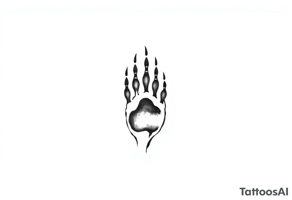 simple bear paw tattoo in a cave painting-like style tattoo idea