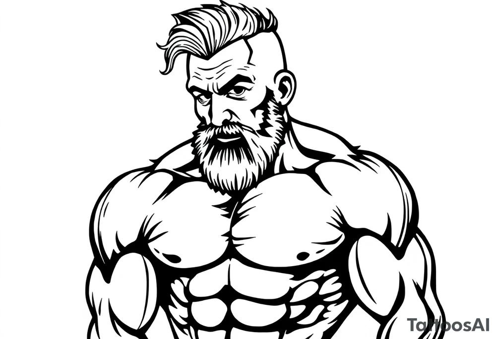 Muscle man old school tattoo idea