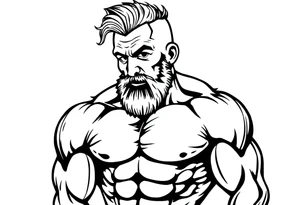 Muscle man old school tattoo idea