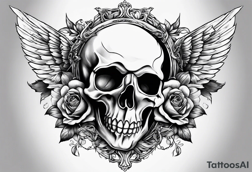 memento mori with fallen angles around it tattoo idea