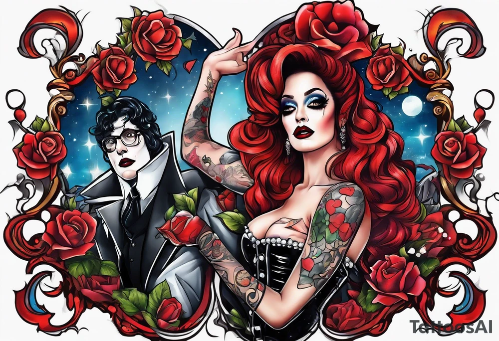 Rocky Horror arm sleeve tattoo idea