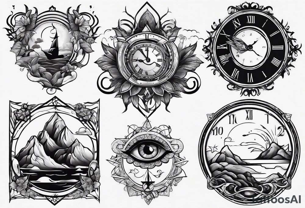 Simple tattoo combining elements of time, travel, and direction. tattoo idea