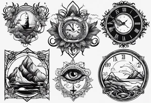 Simple tattoo combining elements of time, travel, and direction. tattoo idea