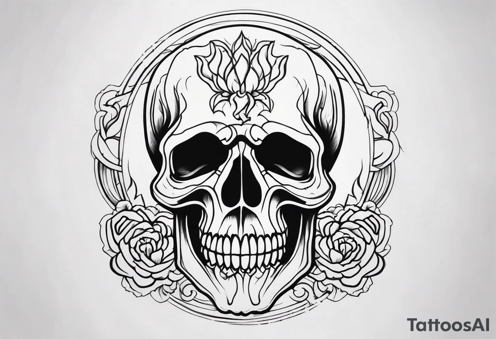 Scary skull tattoo idea