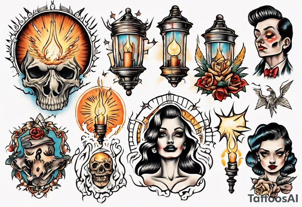 Light liberating people from fear tattoo idea