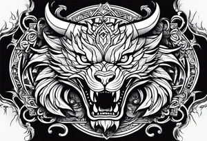 Weiblicher drachenkopf tattoo idea