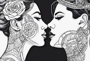 Thin line soulmate tattoo idea