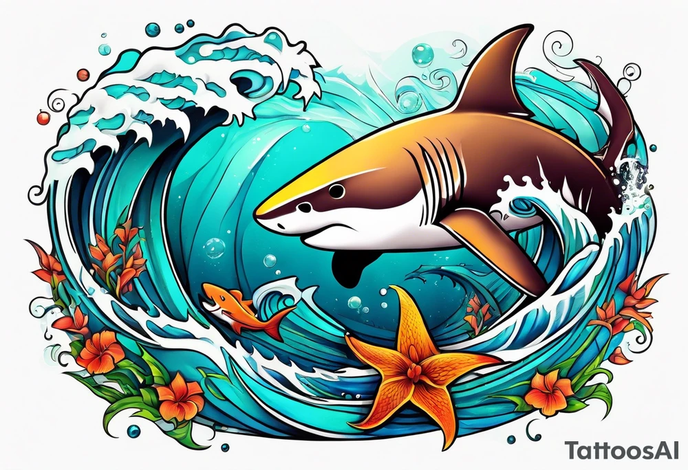 Pisces sign 
Sharks
Waves tattoo idea