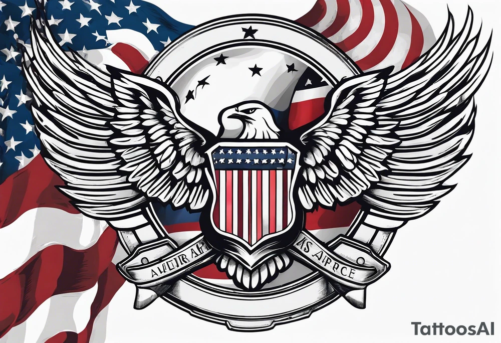 American flag and U.S. Air Force tattoo idea