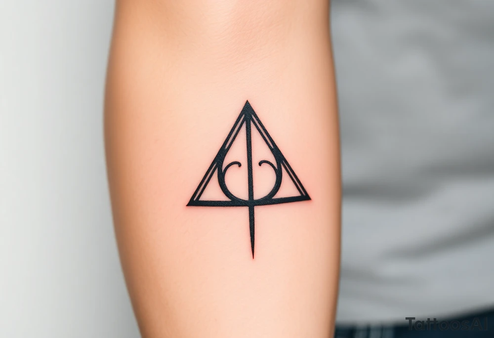 A gothic-style Deathly Hallows symbol tattoo idea