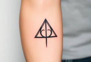 A gothic-style Deathly Hallows symbol tattoo idea
