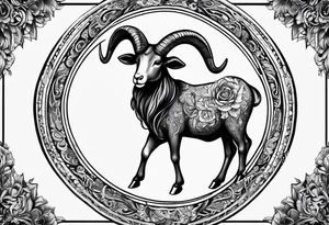 Aries zodiac with name Grace Elizabeth tattoo idea