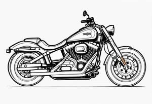 Harley Davidson  with tall handlebars tattoo idea